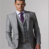 New Fashion Handsome Dark Gray Mens Suit Groom Suit Wedding Suits For Best Men Slim Fit Groom Tuxedos For Man(Jacket+Vest+Pant)