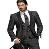 New Fashion Handsome Dark Gray Mens Suit Groom Suit Wedding Suits For Best Men Slim Fit Groom Tuxedos For Man(Jacket+Vest+Pant)