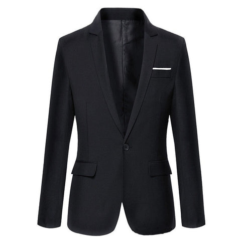 Hot sale Mens Korean slim fit arrival cotton blazer Suit Jacket black blue  plus size s to 4XL Male blazers Mens coat Wedding