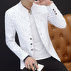 HO 2019 Men 's casual collar collar blazers youth handsome trend Slim print blazers