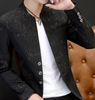 HO 2019 Men 's casual collar collar blazers youth handsome trend Slim print blazers