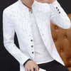 HO 2019 Men 's casual collar collar blazers youth handsome trend Slim print blazers