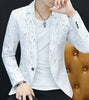 HO 2019 Men 's casual collar collar blazers youth handsome trend Slim print blazers