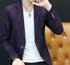 HO 2019 Men 's casual collar collar blazers youth handsome trend Slim print blazers