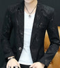HO 2019 Men 's casual collar collar blazers youth handsome trend Slim print blazers