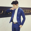 New Man's Korean Fashion Slim Cotton White Fitted Blazer Mens For Men Suit Jacket Black Blue Plus Size Men's Wedding Jackets