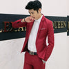 New Man's Korean Fashion Slim Cotton White Fitted Blazer Mens For Men Suit Jacket Black Blue Plus Size Men's Wedding Jackets