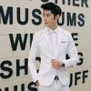 New Man's Korean Fashion Slim Cotton White Fitted Blazer Mens For Men Suit Jacket Black Blue Plus Size Men's Wedding Jackets