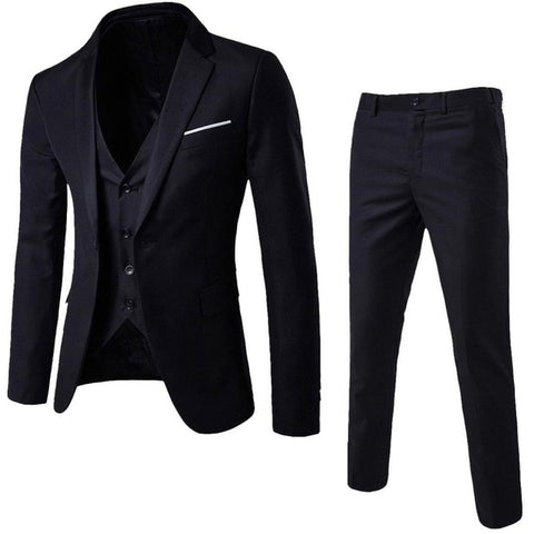 3-Piece Suit Luxury Men Blazer New Spring Fashion Brand High Quality Cotton Slim Fit Men Suit Terno Masculino Blazers Men