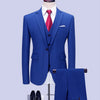 (blazers + pants + vest) classic men's royal blue wedding groom wearing men's fashion business solid color suit m-6xl