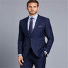Mens Suits (Jacket+Pants) Casual Designer Summer Beach Wedding Blue Blazer White Pants 2 Pieces Street Prom Best M