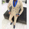Mens Suits (Jacket+Pants) Casual Designer Summer Beach Wedding Blue Blazer White Pants 2 Pieces Street Prom Best M