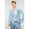 Mens Suits (Jacket+Pants) Casual Designer Summer Beach Wedding Blue Blazer White Pants 2 Pieces Street Prom Best M