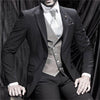 New Fashion Handsome Dark Gray Mens Suit Groom Suit Wedding Suits For Best Men Slim Fit Groom Tuxedos For Man(Jacket+Vest+Pant)